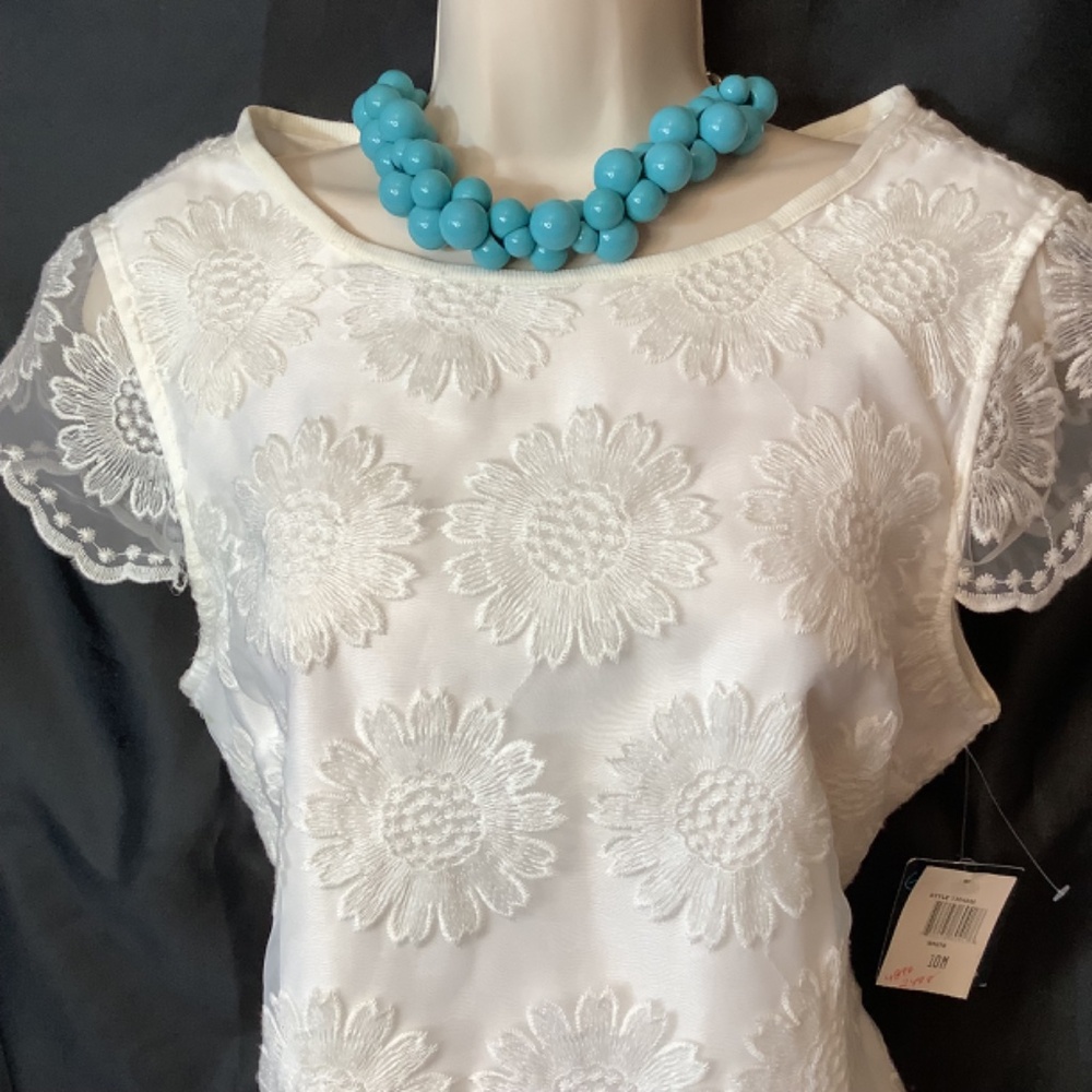NWT‎ Gabby Skye white lace wedding formal casual dress sz. 10. Beautiful - Picture 4 of 13